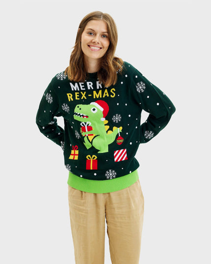 Cute Dino Christmas Sweater for Women