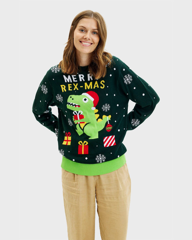 Cute Dino Christmas Sweater for Women