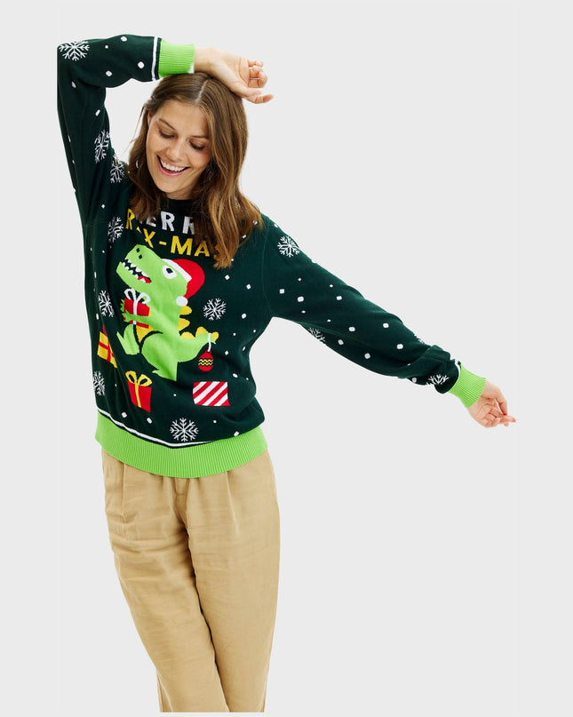 Cute Dino Christmas Sweater for Women