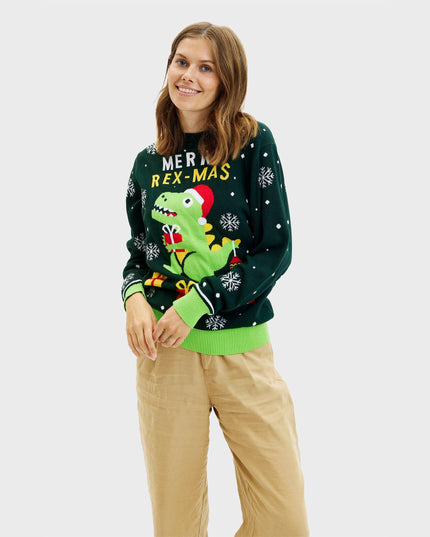 Cute Dino Christmas Sweater for Women