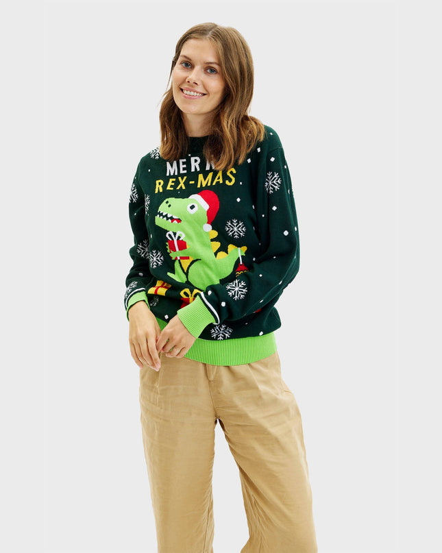 Cute Dino Christmas Sweater for Women