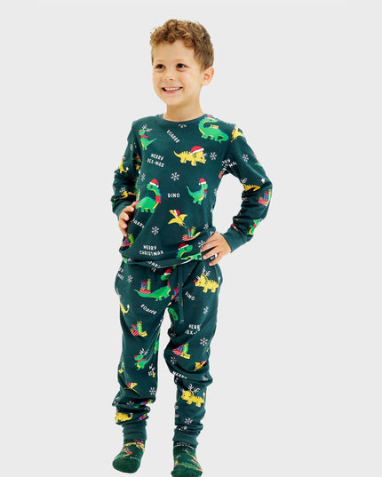 Dino Christmas Pajamas for Kids - Family Holiday Fun