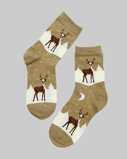 Festive Reindeer II Socks - Holiday Cheer