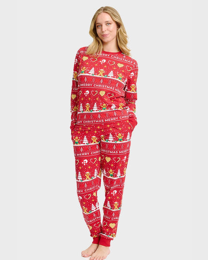Red Christmas Cookie Pajamas for Women