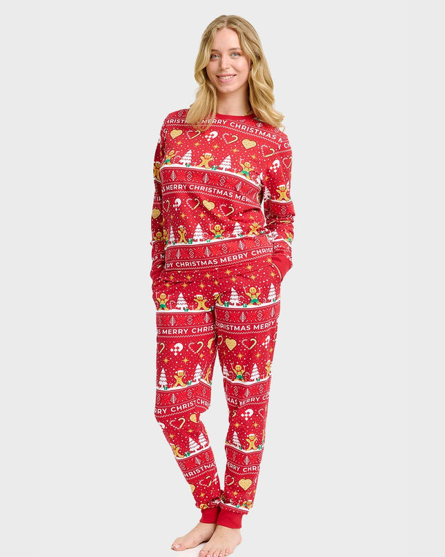Red Christmas Cookie Pajamas for Women