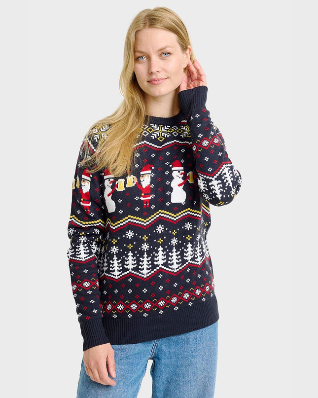 Cheers Santa Christmas Sweater for Women