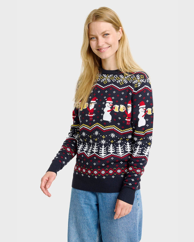 Cheers Santa Christmas Sweater for Women