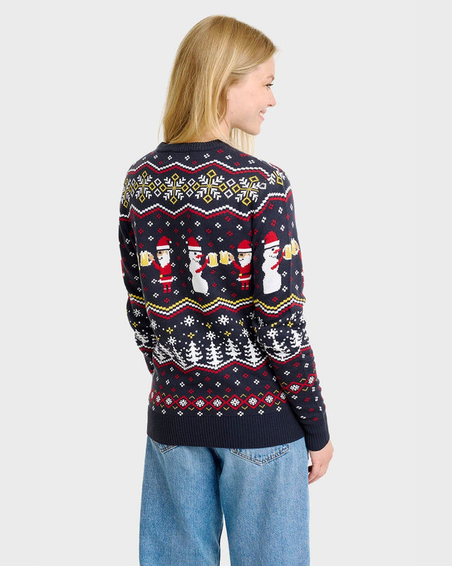 Cheers Santa Christmas Sweater for Women