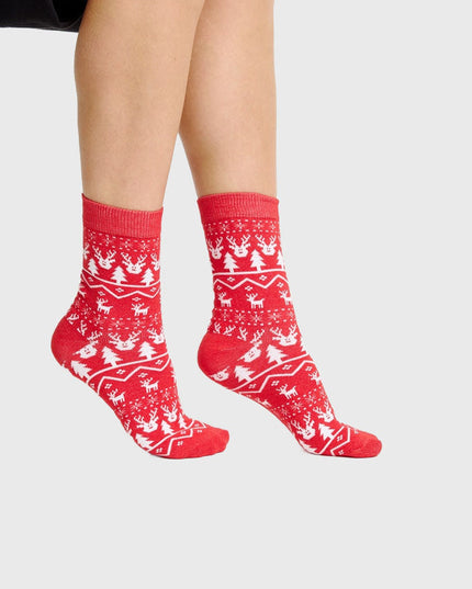 Red Reindeer Socks