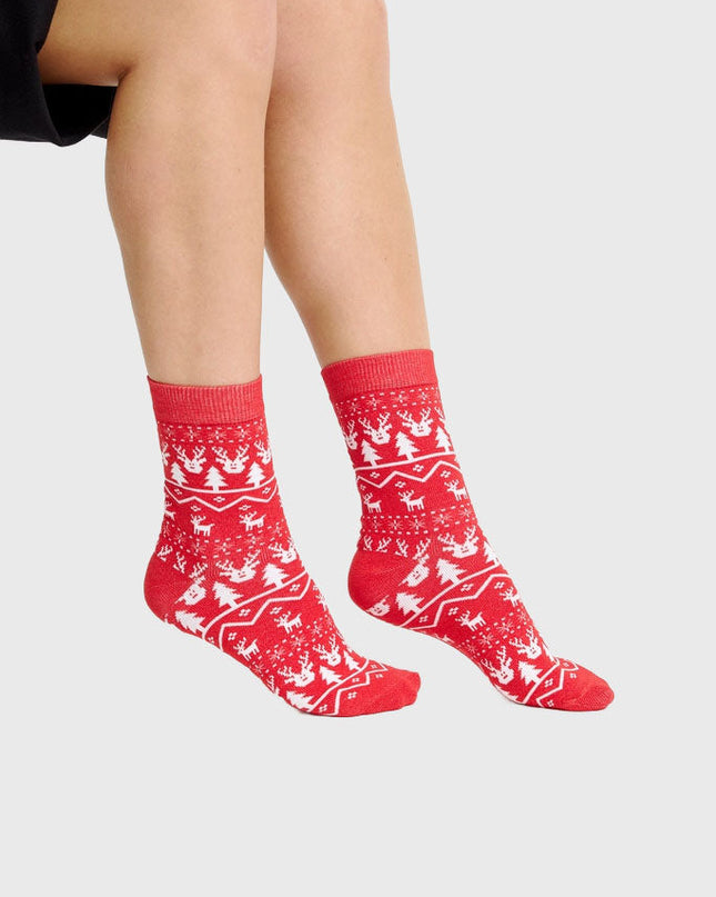 Red Reindeer Socks