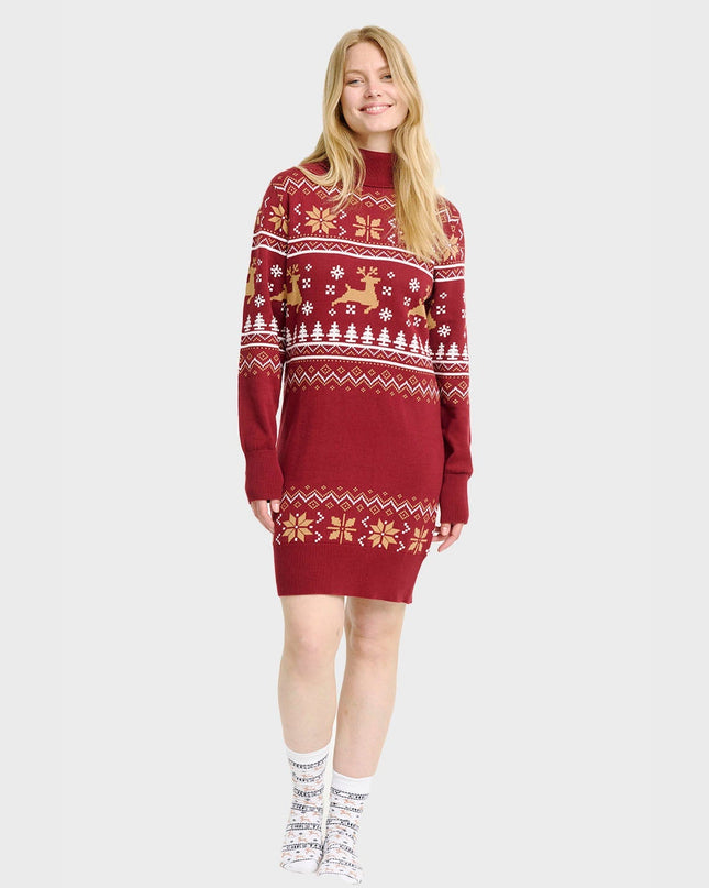 Women's Christmas Turtleneck Dress
