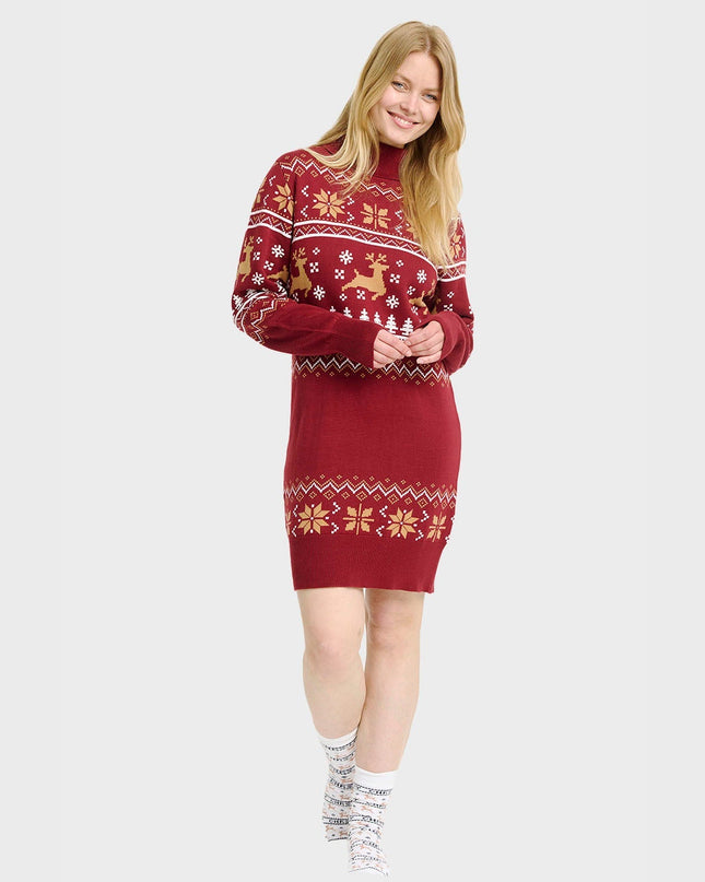 Women's Christmas Turtleneck Dress
