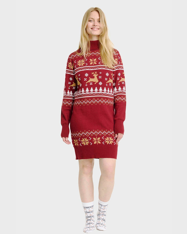 Women's Christmas Turtleneck Dress