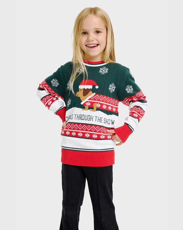 Dashing Around Christmas Sweater for Kids