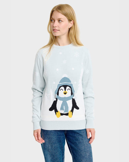 Cute Penguin Christmas Sweater for Women - Family Edition