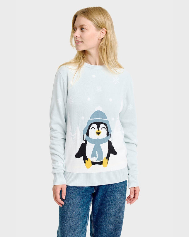 Cute Penguin Christmas Sweater for Women - Family Edition