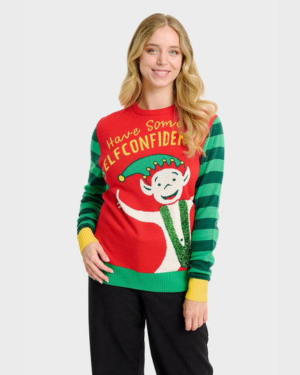 Elf Confidence Christmas Sweater for Women