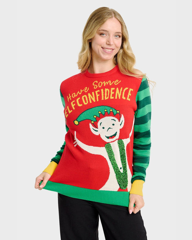 Elf Confidence Christmas Sweater for Women
