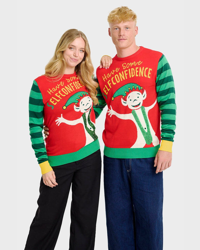 Elf Confidence Christmas Sweater for Women