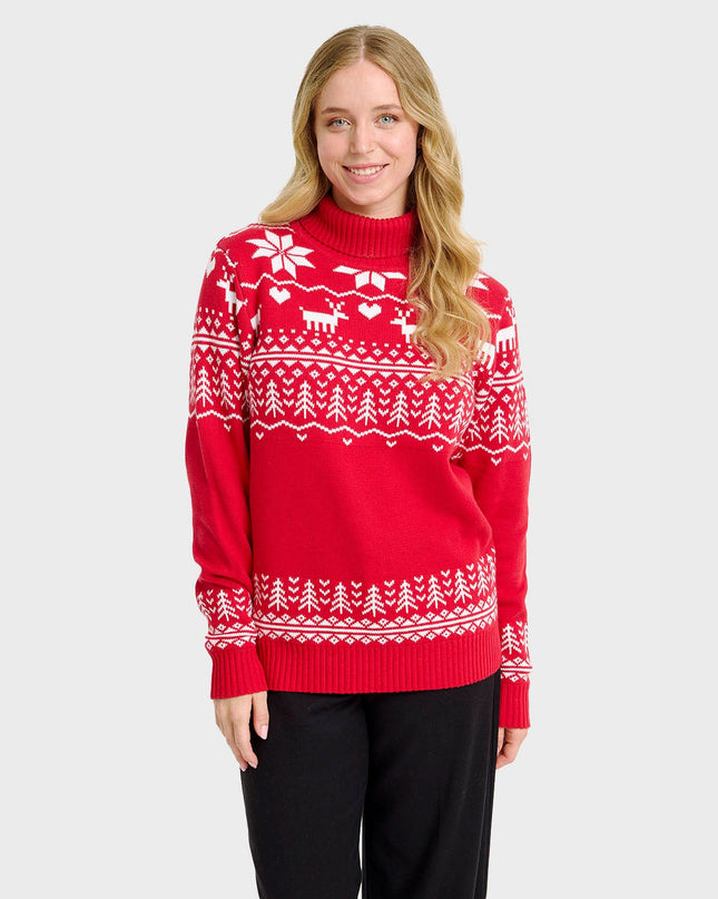 Greenland Christmas Turtleneck Sweater for Women