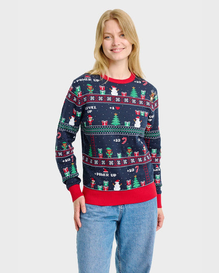 Vintage Gaming Christmas Sweater for Women - Holiday Fashion