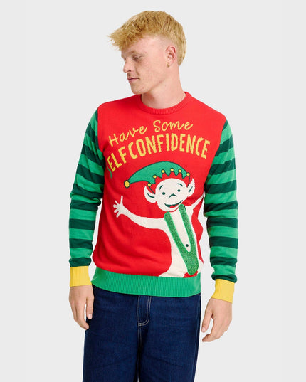 Elf Confidence Christmas Sweater for Men