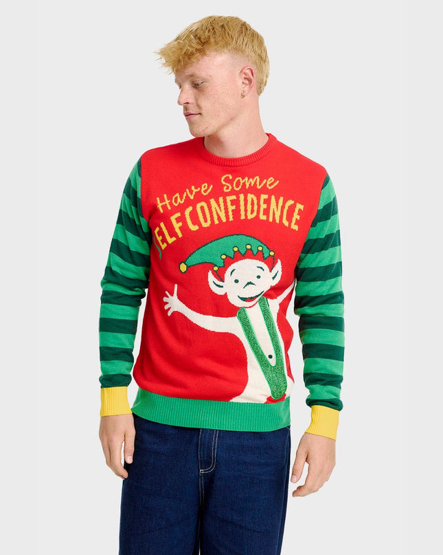Elf Confidence Christmas Sweater for Men