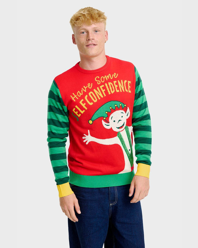 Elf Confidence Christmas Sweater for Men