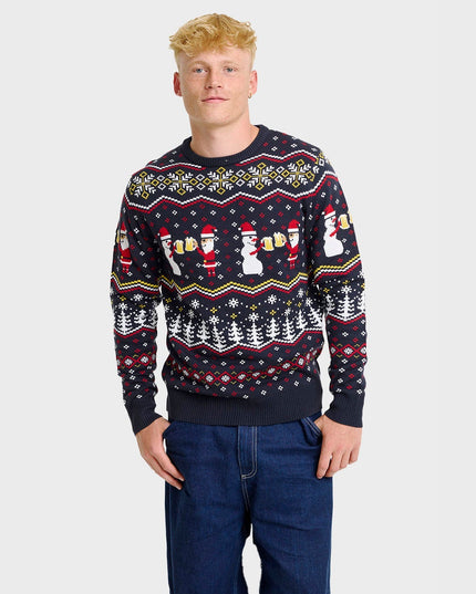 Cheers Santa Christmas Sweater for Men