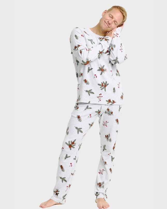 Ribbed Pajama Set for Men - Perfect for Family Holidays