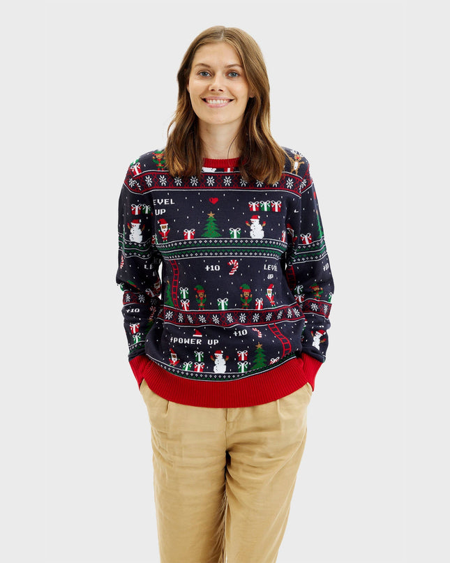 Vintage Gamer Christmas Sweater for Women