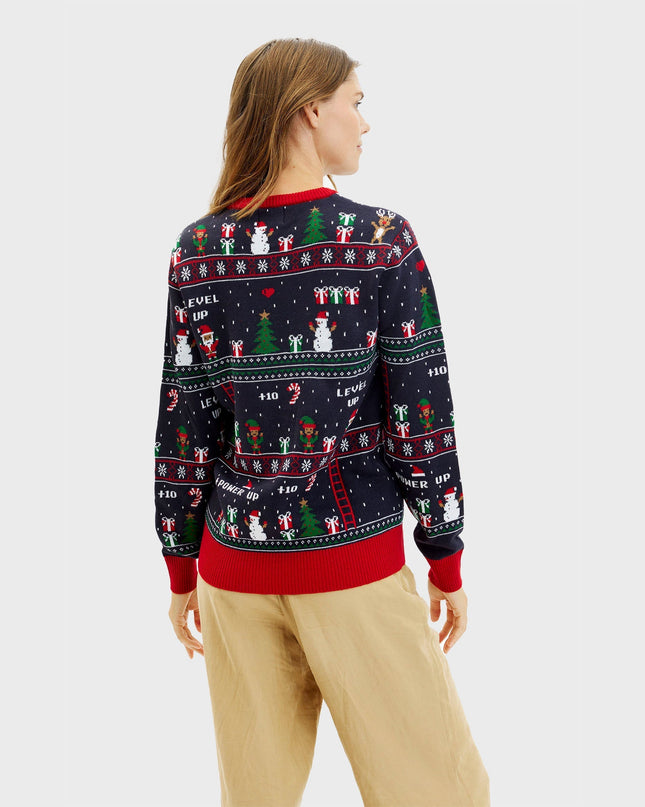Vintage Gamer Christmas Sweater for Women