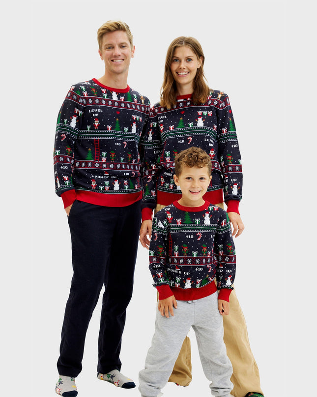 Vintage Gamer Christmas Sweater for Kids