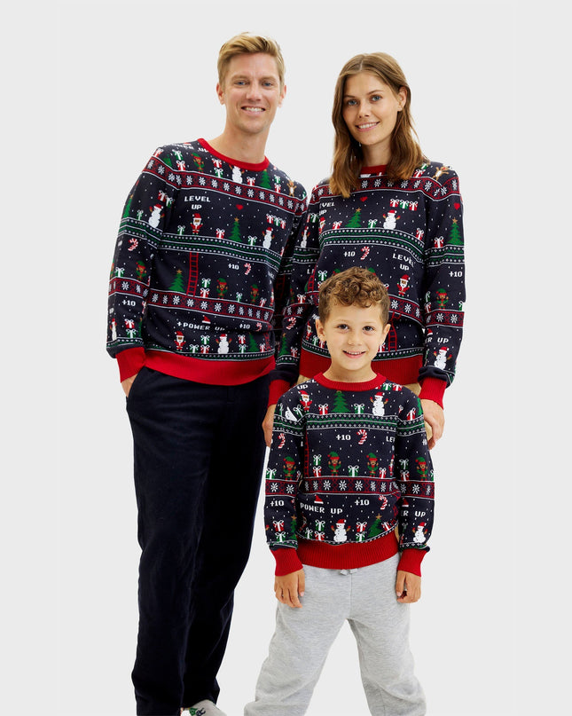 Vintage Gamer Christmas Sweater for Kids