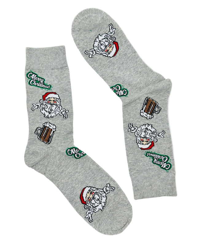 Socks - Santa with Beer - Fun Christmas Accessory
