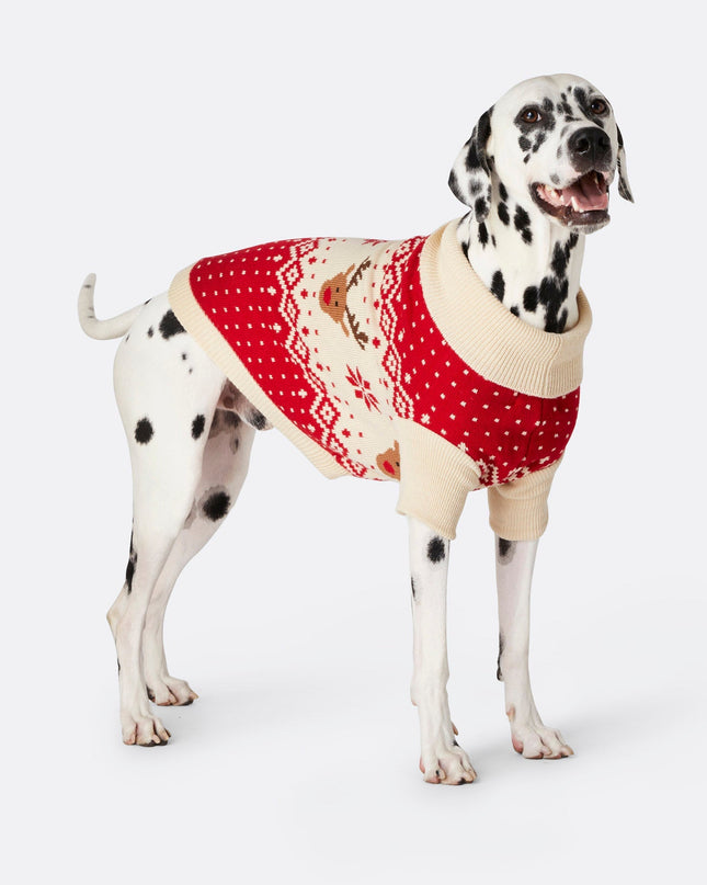 Red Retro Reindeer Sweater for Dogs