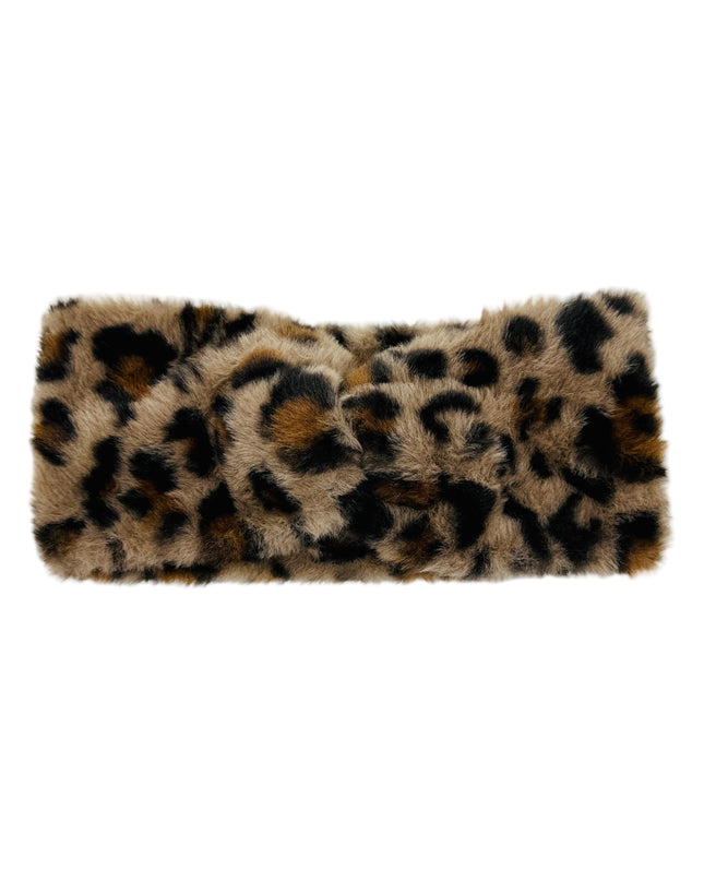 Faux Fur Headband - Leopard | Dark Brown | Women’s Accessories