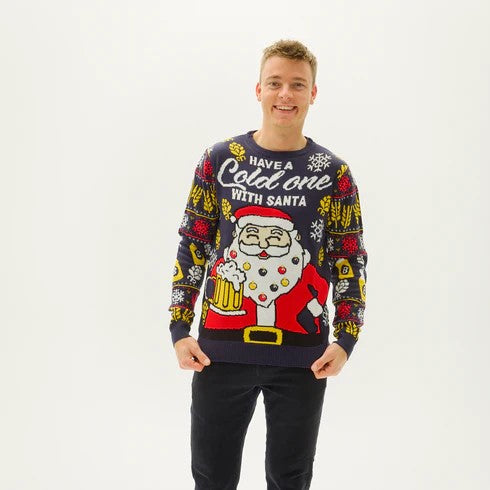 Enjoy a Cold One with Santa Christmas Sweater