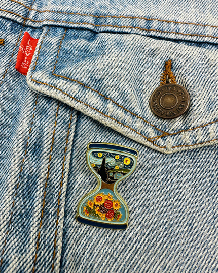 Van Gogh Hourglass Brooch | Art-Inspired Accessory