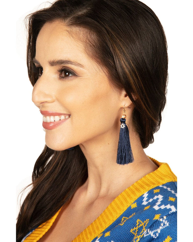Blue Hanukkah Earrings