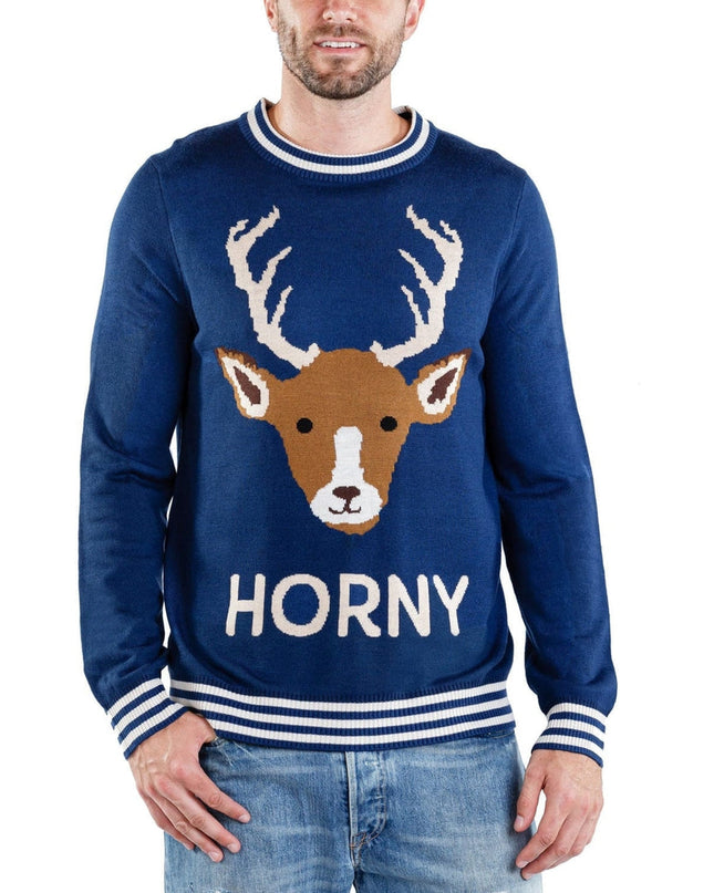 Men's Horny As Buck Ugly Christmas Sweater