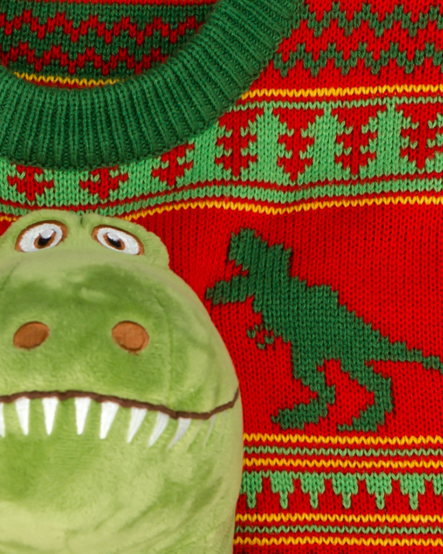 Women's 3D T-Rex Plushie Sweater