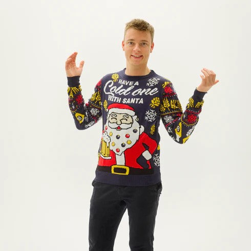 Enjoy a Cold One with Santa Christmas Sweater