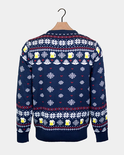 3D Beer Pocket Christmas Sweater for Men