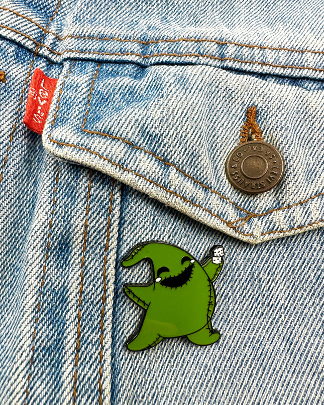 Checkered Ghost Pin - Fun Halloween Jewelry