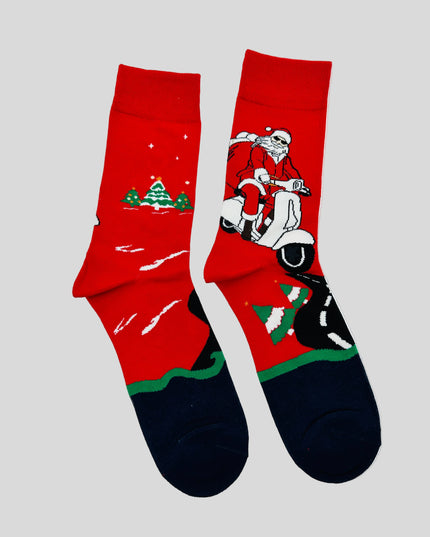 Biker Santa Socks - Fun Holiday Accessory