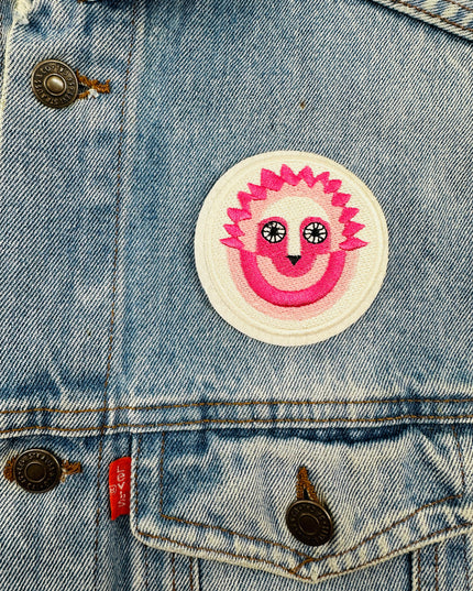 Pink Lion Iron-On Patch