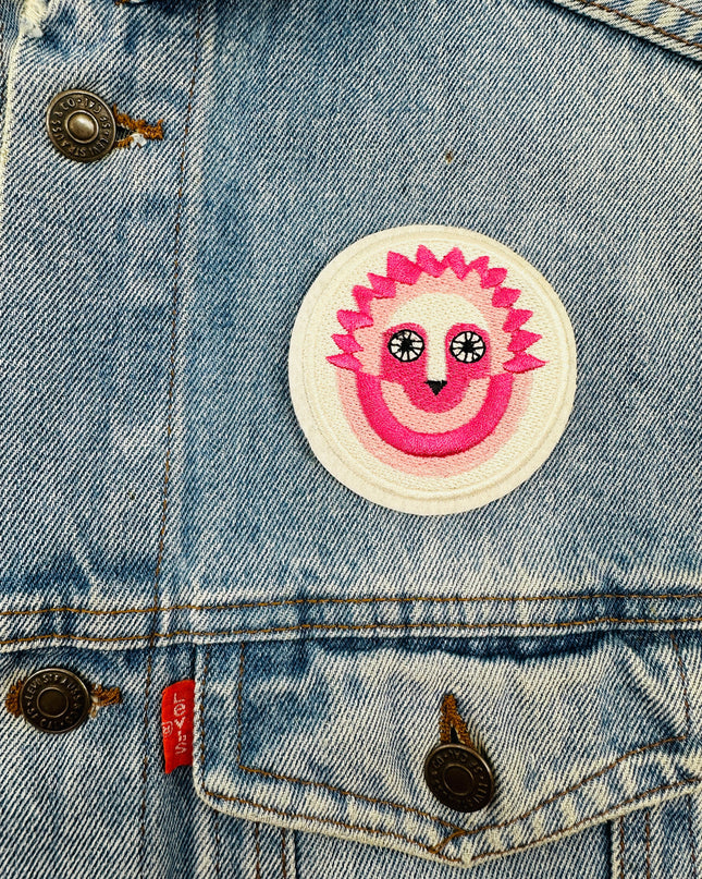 Pink Lion Iron-On Patch