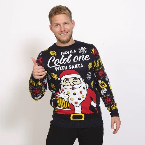 Enjoy a Cold One with Santa Christmas Sweater