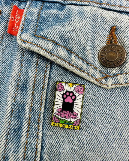 Cat Tarot Pin - Ace of Paws for Halloween